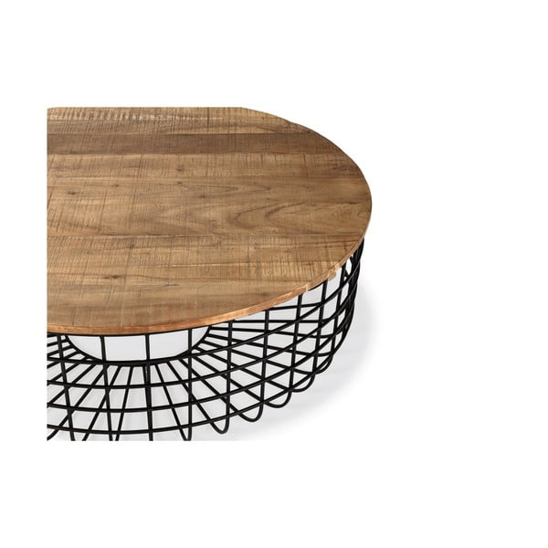 Kulatý konferenční stolek s deskou z akácie v přírodní barvě ø 102 cm Suvan – MOME-image-1