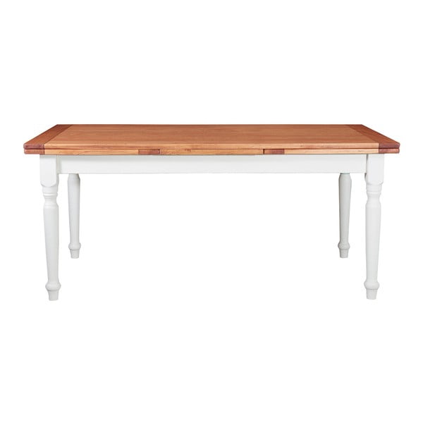 Dřevěný rozkládací jídelní stůl s bílou konstrukcí Biscottini Teigge, 180 x 90 cm