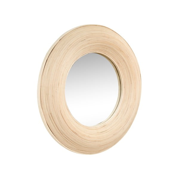 Nástěnné zrcadlo s bambusovým rámem ø 60 cm Blush – Hübsch