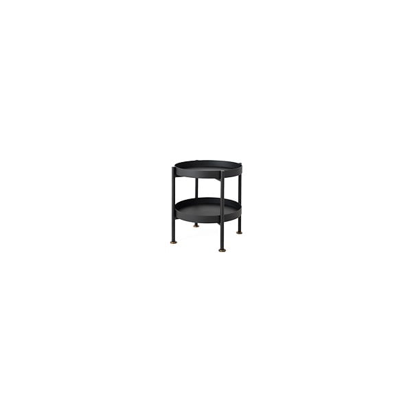 Černý odkládací patrový stolek Custom Form Hanna, ⌀ 40 cm