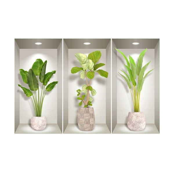 Sada 3 3D samolepek na zeď Ambiance Banana Trees-image-2