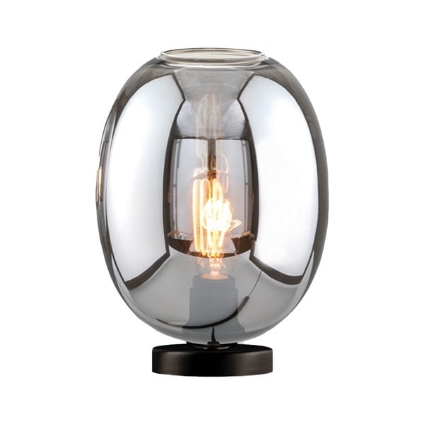 Černá stolní lampa se skleněným stínidlem (výška 27 cm) Nayla – Fischer & Honsel