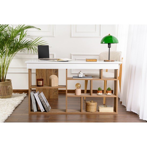 Rohový pracovní stůl v dekoru borovice 120x130 cm Vesper – Kalune Design-image-3