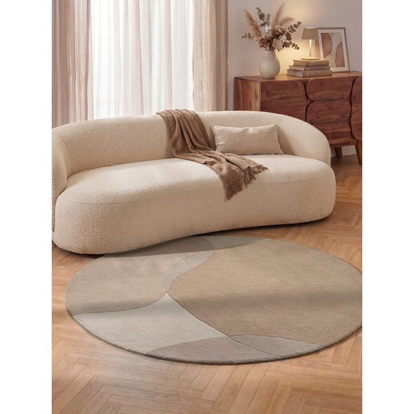 Béžový vlněný kulatý koberec ø 200 cm Ovia – Villeroy&Boch-image-1