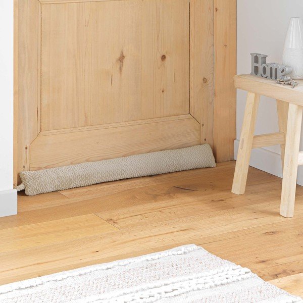Béžová ochrana proti průvanu 10x80 cm Flanela – douceur d'intérieur-image-1