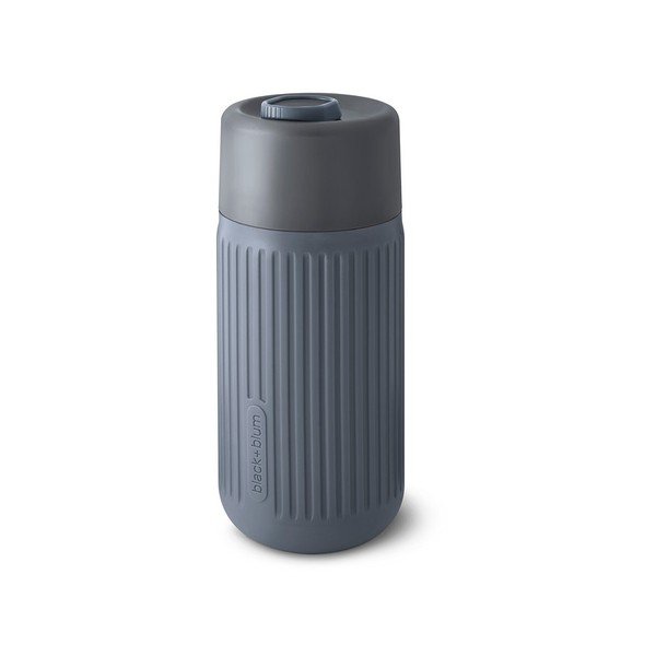 Tmavě šedý skleněný cestovní hrnek 340 ml – Black + Blum