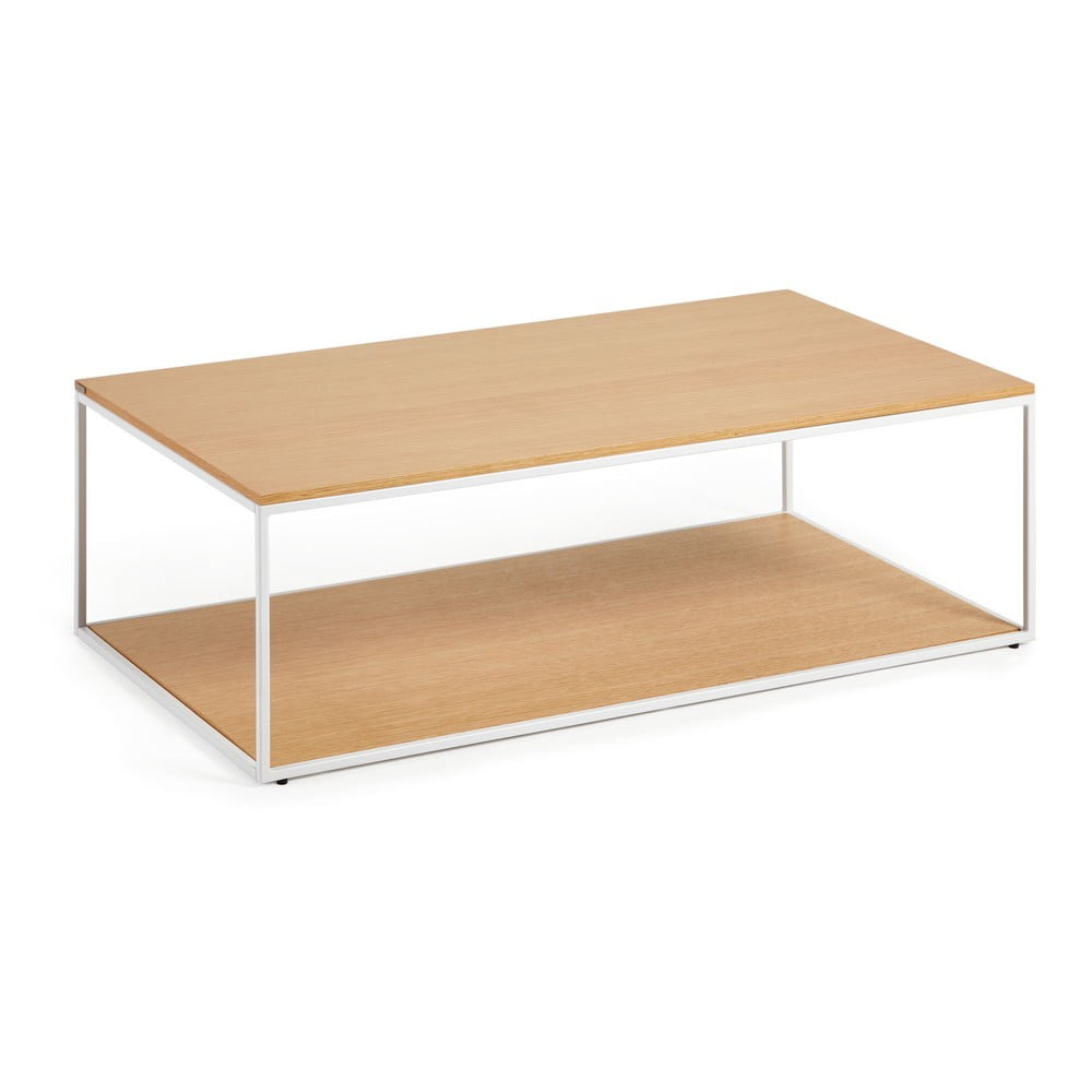 Konferenční stolek ve světle přírodní barvě s deskou v dubovém dekoru 60x110 cm Yoana – Kave Home