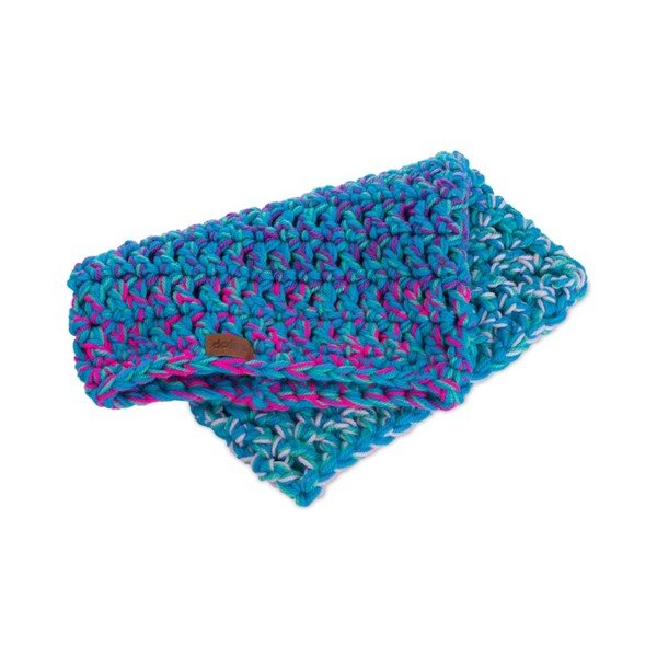 Modrá ručně háčkovaná kruhová šála DOKE Twister-image-2