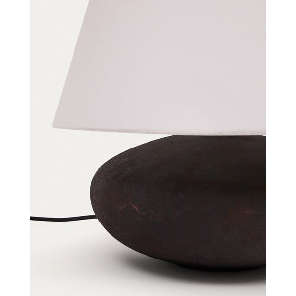 Černobílá stolní lampa s textilním stínidlem (výška 35 cm) Nessi – Kave Home-image-4