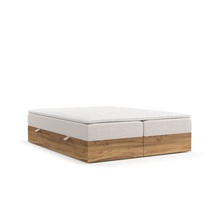 Boxspring postel s úložným prostorem v béžovo-přírodní barvě 180x200 cm Faro – Maison de Rêve