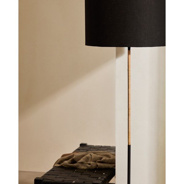 Černá stojací lampa s textilním stínidlem (výška 160 cm) Canar – Kave Home-image-2