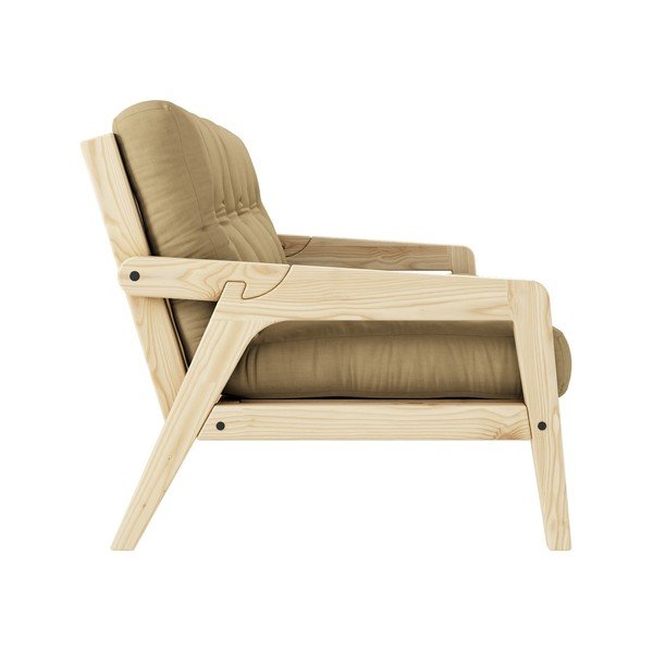 Hnědá/béžová rozkládací pohovka 204 cm Grab - Karup Design-image-4