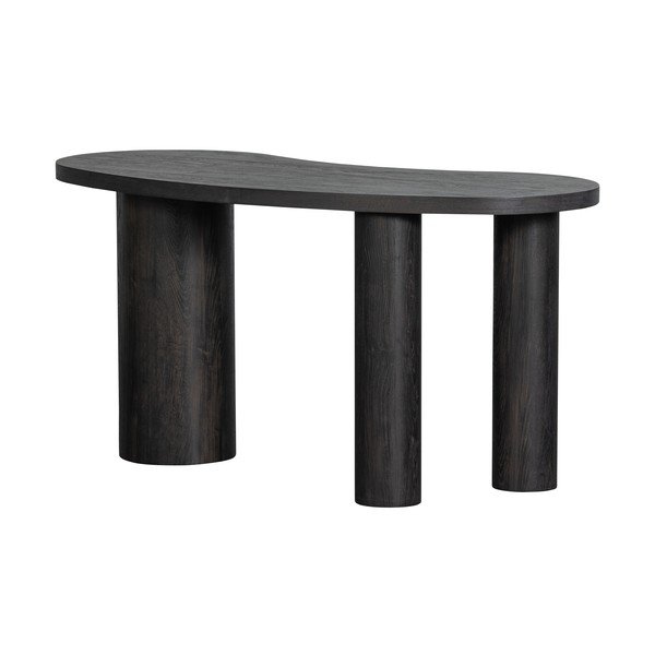 Tmavě hnědý konzolový stolek v dekoru borovice 70x150 cm Maan – WOOOD