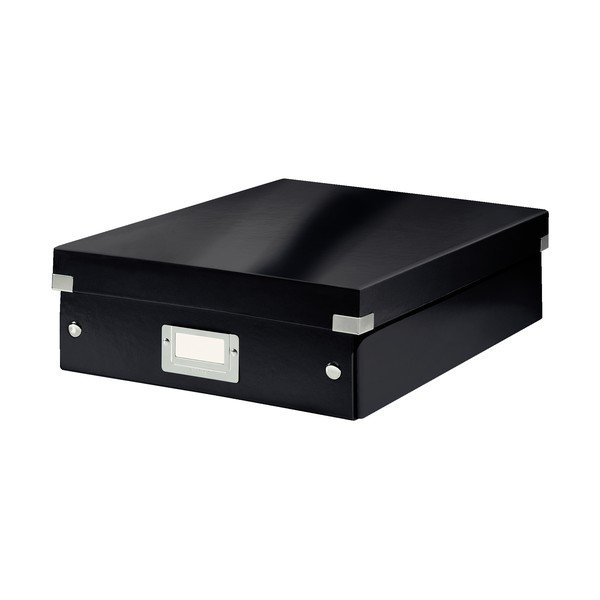 Černý kartonový úložný box s víkem 28x37x10 cm Click&Store – Leitz-image-2