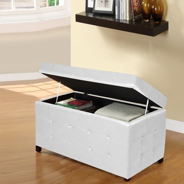 Bílá tabureta s úložným prostorem Evergreen House Multi, 84 x 49 cm-image-1