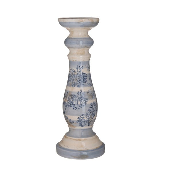 Modro-bílý keramický svícen InArt Antigue, ⌀ 15 cm