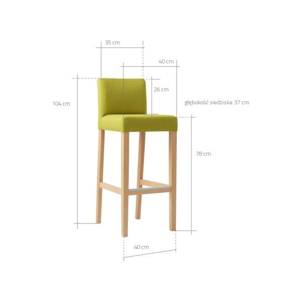 Červená barová židle s přírodními nohami Custom Form Wilton-image-2