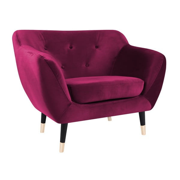 Růžové křeslo s černými nohami Mazzini Sofas Amelie-image-2