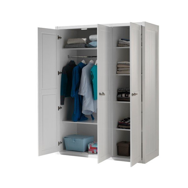 Bílá dětská šatní skříň Vipack Lewis, šířka 145 cm-image-1