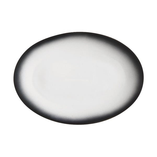 Bílo-černý keramický oválný talíř Maxwell & Williams Caviar, 35 x 25 cm