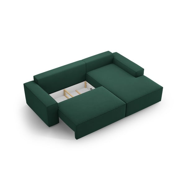 Zelená rozkládací rohová pohovka (pravý roh) Jodie – Micadoni Home-image-4