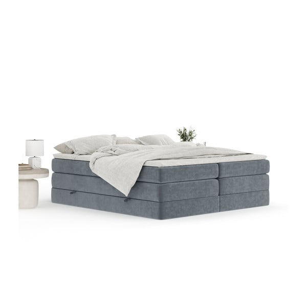 Tmavě šedá boxspring postel s úložným prostorem/bez čela 160x200 cm Juniper – Maison de Rêve-image-3