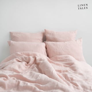 Světle růžové lněné povlečení na jednolůžko 140x200 cm – Linen Tales