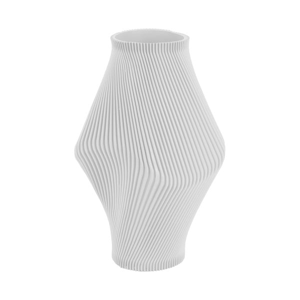 Bílá váza z polyresinu (výška 30 cm) Twisted Rib – PT LIVING