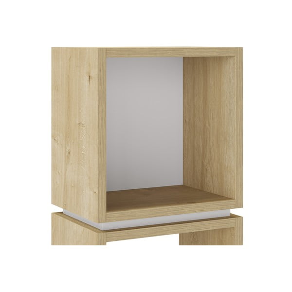 Knihovna v dekoru dubu v bílo-přírodní barvě 32x66 cm Lofty – Marckeric-image-3