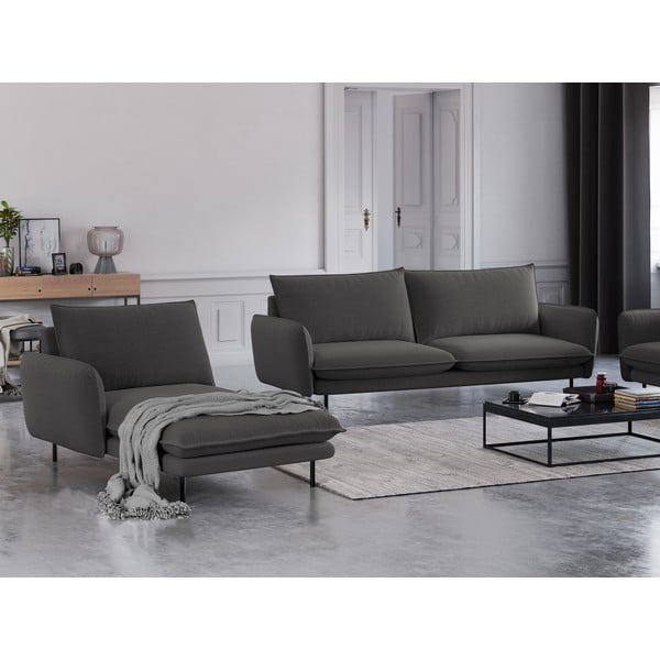 Tmavě šedá lenoška Cosmopolitan Design Vienna, levý roh-image-1