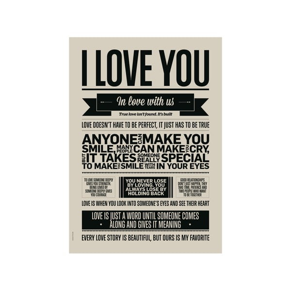 Autorský plakát I Love You Grey, A3
