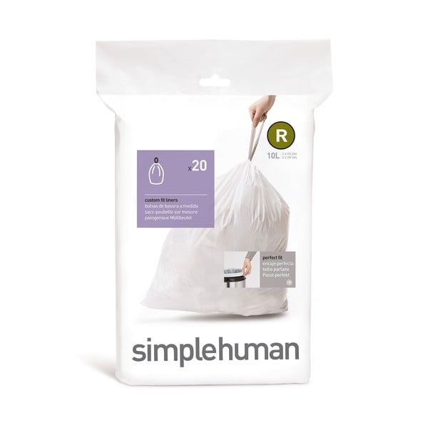 Stahovací pytle na odpadky v sadě 20 ks 10 l R – simplehuman