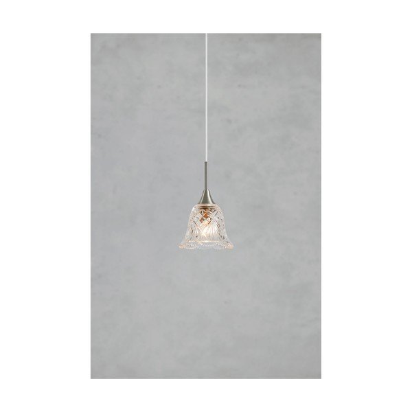 Závěsné svítidlo ve stříbrné barvě se skleněným stínidlem ø 13,5 cm Luna – Markslöjd-image-2