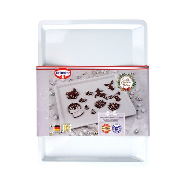 Bílý ocelový plech na pečení Dr. Oetker White Christmas Baking, 42 x 33 cm-image-3