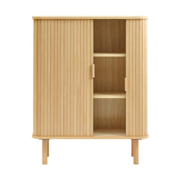 Skříňka v dekoru dubu s posuvnými dveřmi v přírodní barvě 113x90 cm Cavo – Unique Furniture-image-3