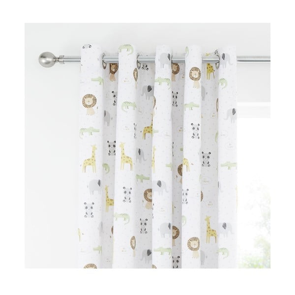 Bílý dětský závěs 2 ks 168x183 cm Roarsome Animals – Catherine Lansfield