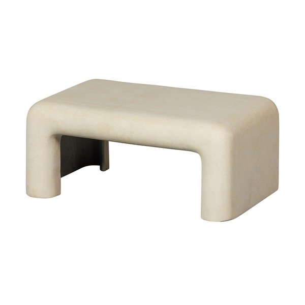 Krémové konferenční stolky v sadě 2 ks v dekoru kamene 42x92 cm Stani – WOOOD-image-2