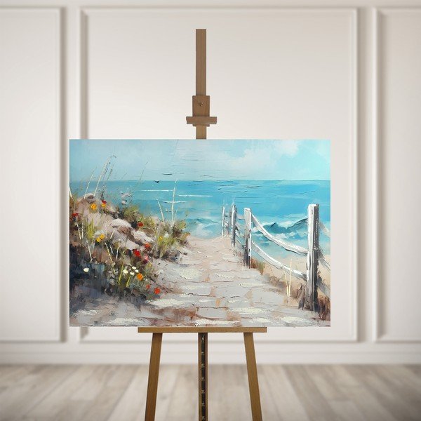 Obraz s ručně malovanými prvky na plátně 100x70 cm Sunny Beach – Styler-image-2