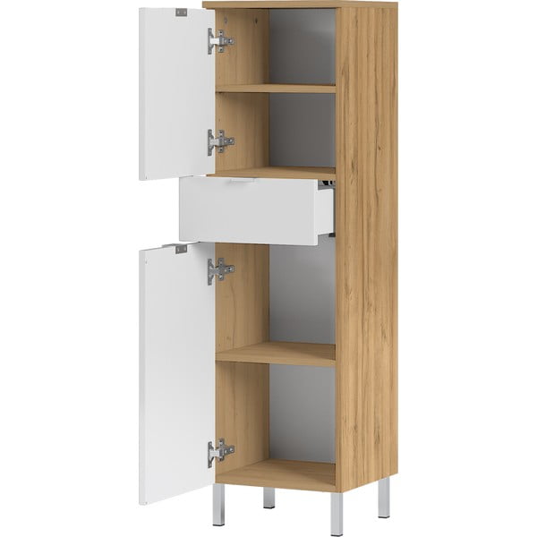 Bílá vysoká koupelnová skříňka 34x120 cm Mauresa - Germania-image-2