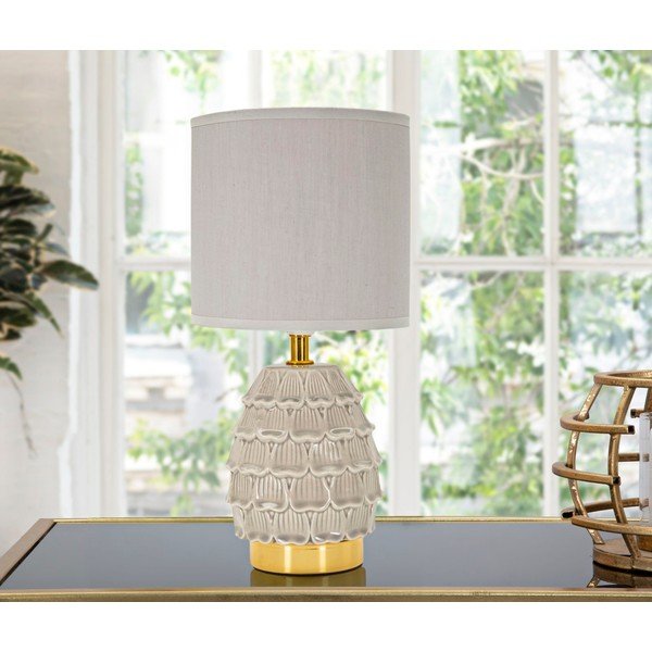 Béžová keramická stolní lampa s textilním stínidlem (výška 30,5 cm) Pigny – Mauro Ferretti-image-4