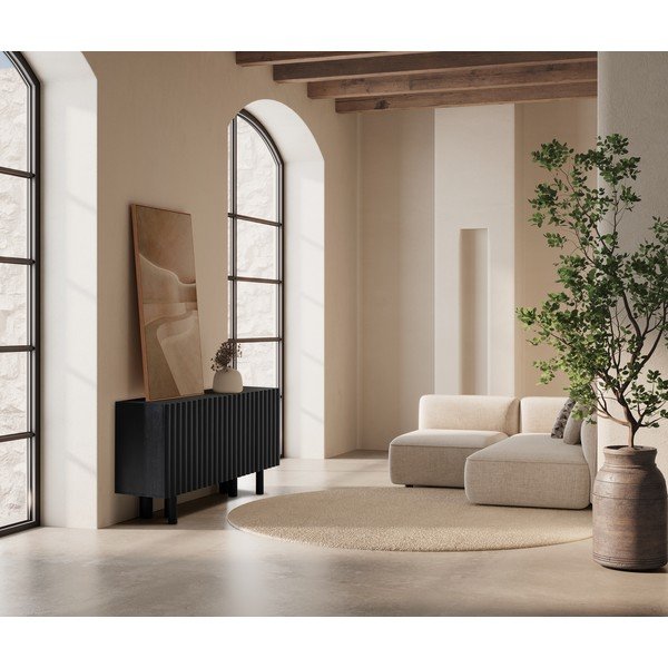 Černá komoda z mangového dřeva 160x80x40 cm Tamira – MOME-image-1