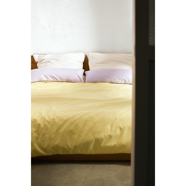 Žlutý povlak na peřinu na jednolůžko z bavlněného saténu 140x200 cm Oba – noo.ma-image-3