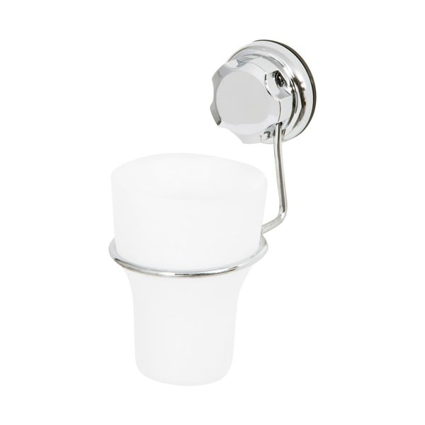 Samodržící kovový kelímek na zubní kartáčky ve stříbrné barvě Bestlock Bath – Compactor-image-4