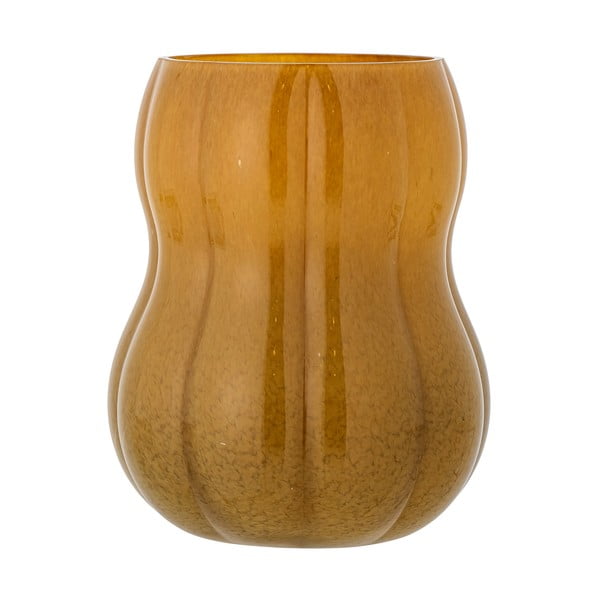 Hnědá skleněná ručně vyrobená váza (výška 20 cm) Pumpkin – Bloomingville