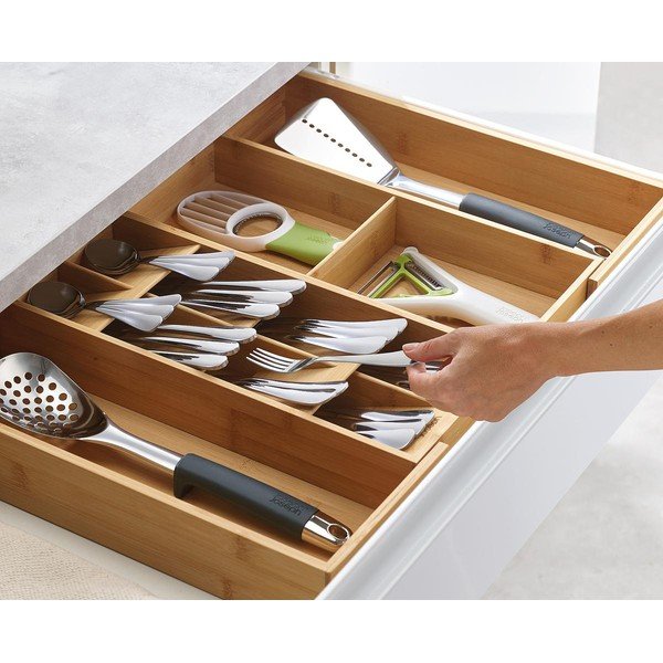 Nastavitelný bambusový příborník do zásuvky v přírodní barvě 32 x 40 cm DrawerStore Bamboo – Joseph Joseph-image-1