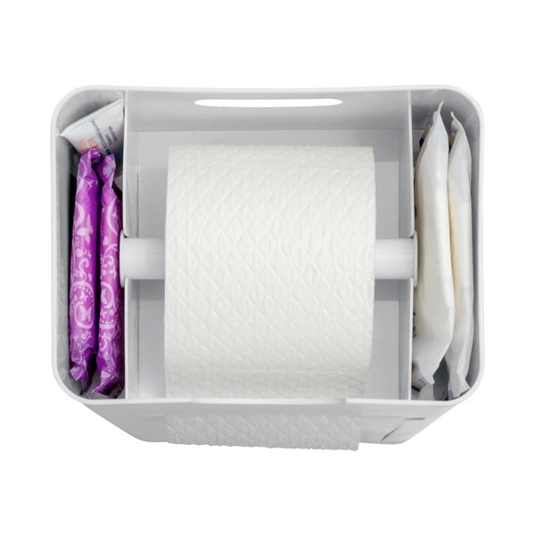 Bílý plastový stojan na toaletní papír se štětkou Imon – Wenko-image-3