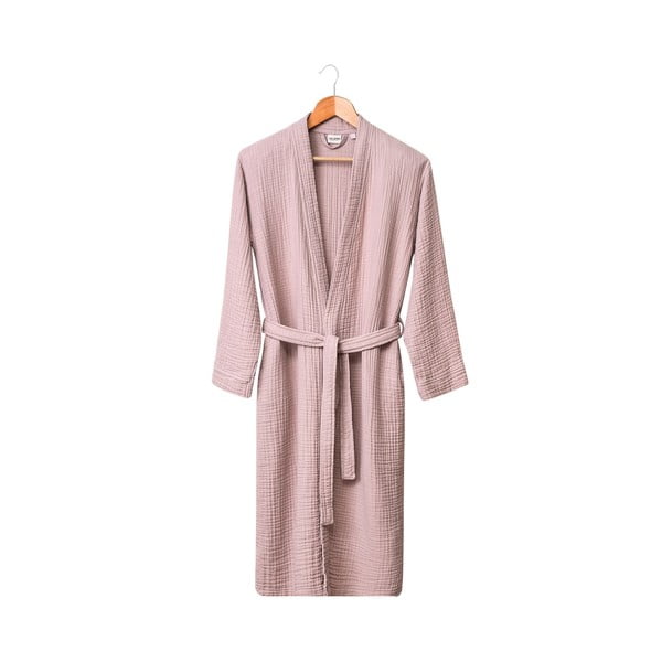 Růžový mušelínový župan velikost S/M Kimono – Foutastic