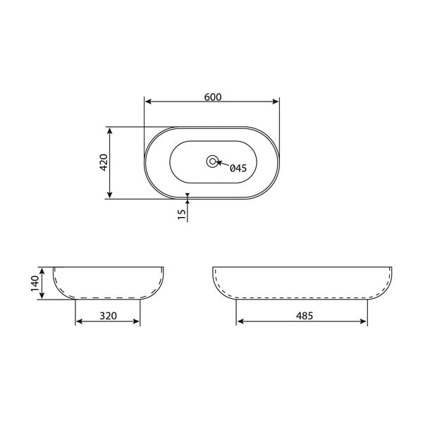 Bílé keramické umyvadlo Sapho Caleo, 60 x 42 cm-image-3
