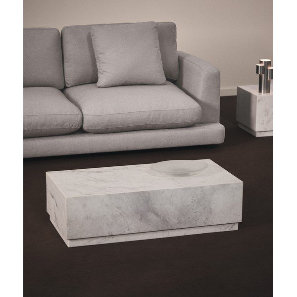 Bílý mramorový konferenční stolek 50x100 cm Sorein – Kave Home-image-1