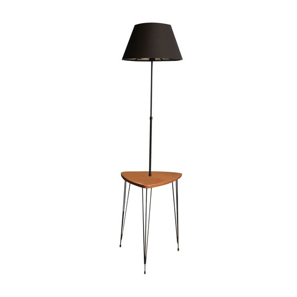 Stojací lampa v černo-přírodní barvě s textilním stínidlem (výška 147 cm) – Opviq lights